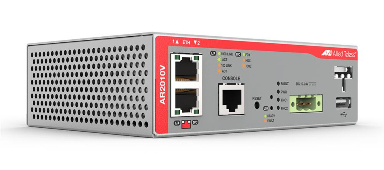 AT-AR2010V-10 Allied Telesis Compact Secure VPN Router - 2 Ports - Management Port - Gigabit Ethernet - DIN Rail, (Refurbished)