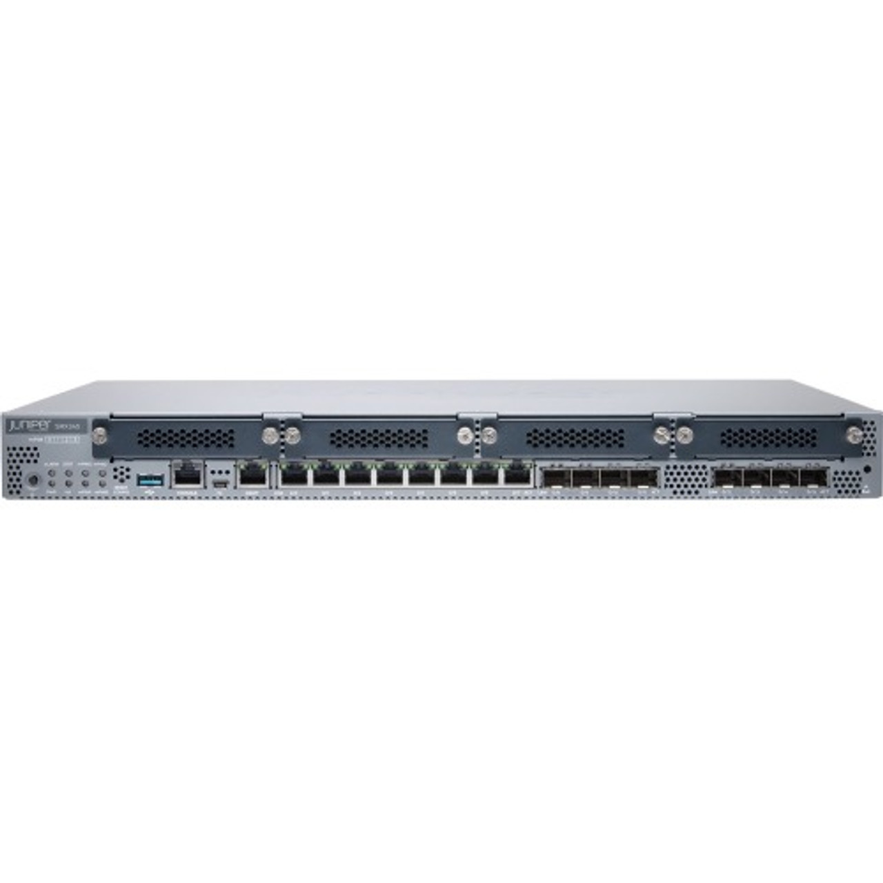 SRX345-SYS-JE Juniper SRX345 Router 8 Ports Management Port 12 Slots Gigabit Ethernet 1U Rack-mountable (Refurbished)