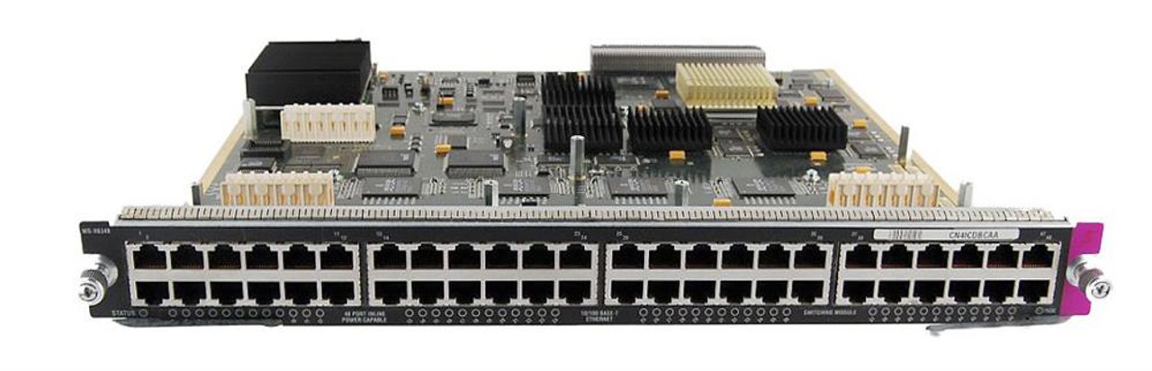 WS-X6348-RJ-45 Cisco 48-Ports 10/100Mbps RJ-45 Switching Module with In-Line Power for Voice for Catalyst 6000 and 6500 (Refurbished)
