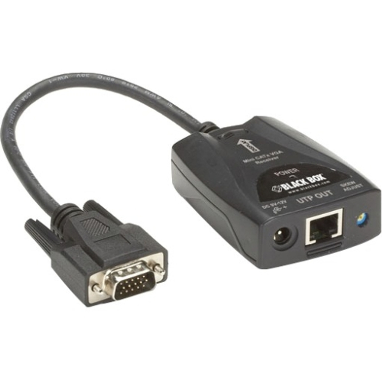 VX-VGA520-RA Black Box Mini CATx VGA Extender Receiver with Skew Adjustment Standalone