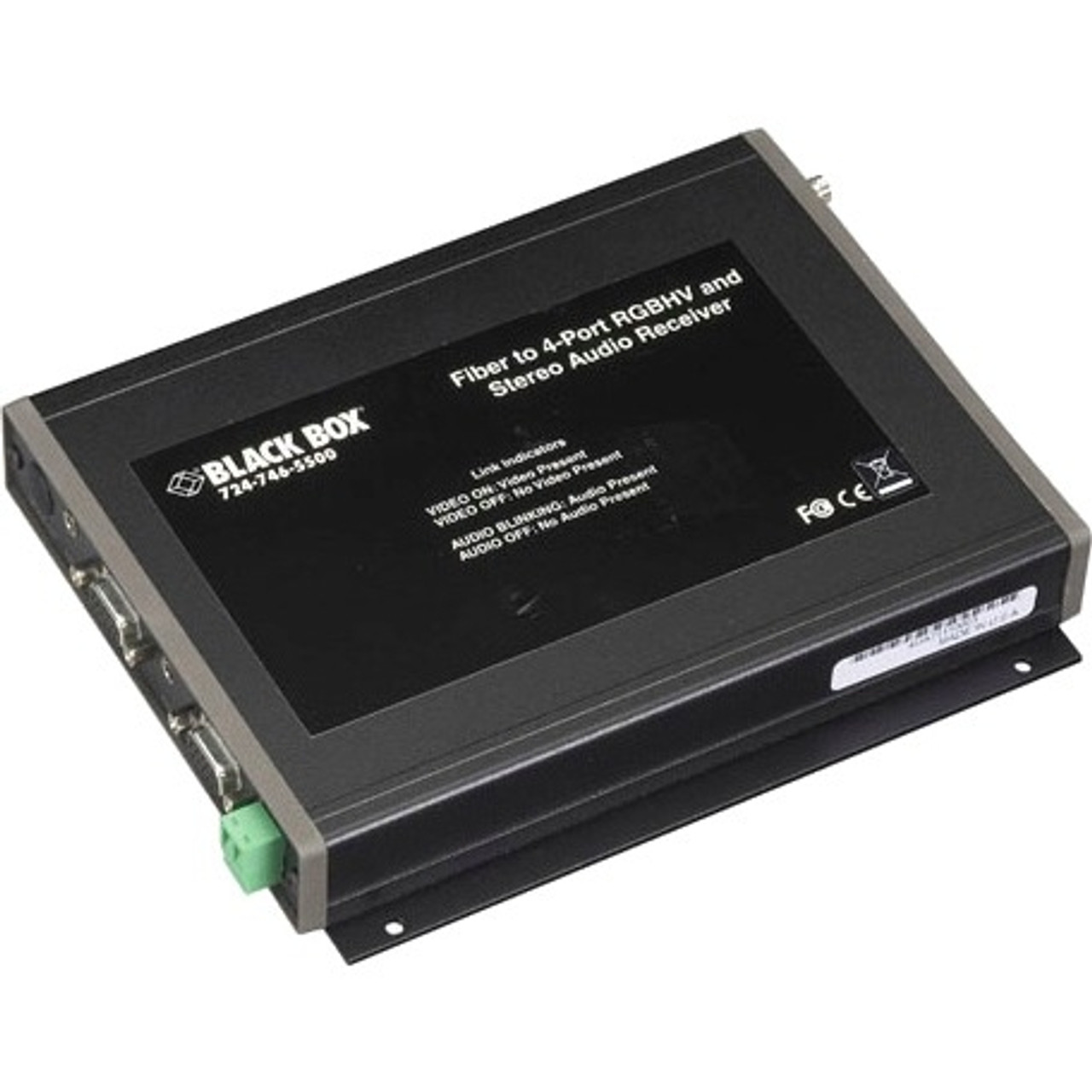 AC1023A Black Box RGBHV/Stereo-Audio Fiber Extender Receivers (1) ST Optical Inp