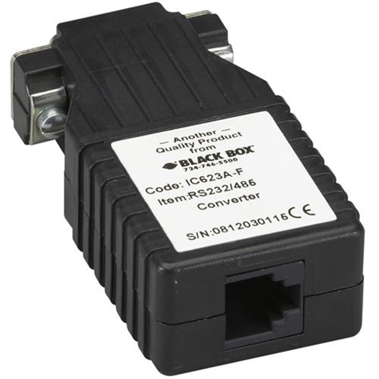 IC623A-F Black Box RS-232/485 Converter 1 x DB-9 RS-232 1 x RJ-11 RS-485 External 24 km