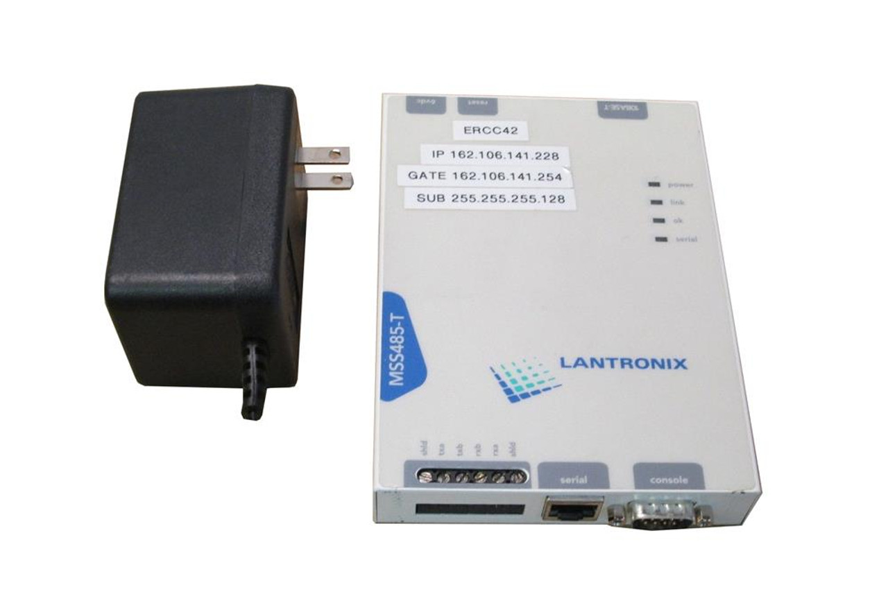 MSS485-T Lantronix 1port 10base-t 1pt Ser/ 1pt Screw Type Term 220v