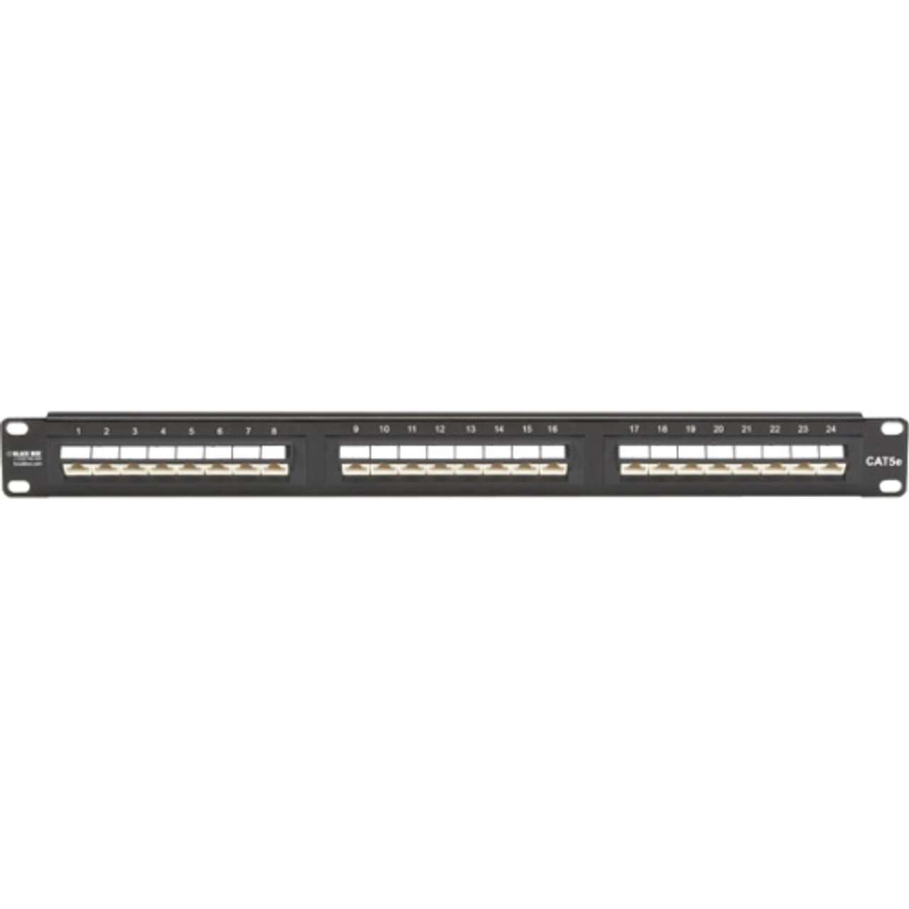 JPM5E24-45ANG Black Box SpaceGAIN CAT5e Angled-Port Patch Panel 24-Port