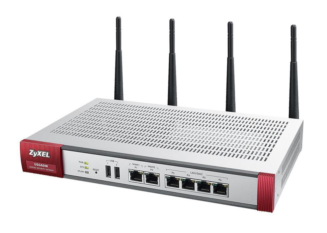 USG60W Zyxel Unified Security Gateway 6 Port Gigabit Ethernet Wireless LAN Ieee 802.11n Desktop Rack-mountable