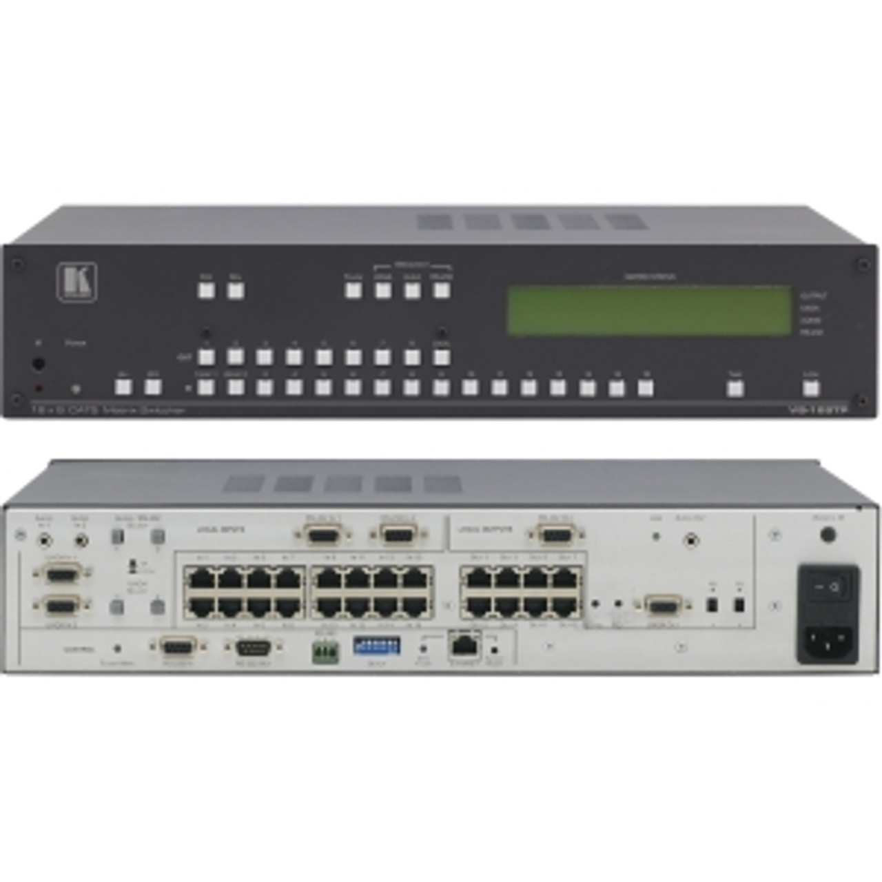 VS-169TP Kramer VS-169TP Video Switch 17 x RJ-45 Network In, 2 x HD-15 VGA In, 2 x Mini-phone Stereo Audio In, 3 x DB-9 Serial In, 9 x RJ-45 Network Out, 1 x