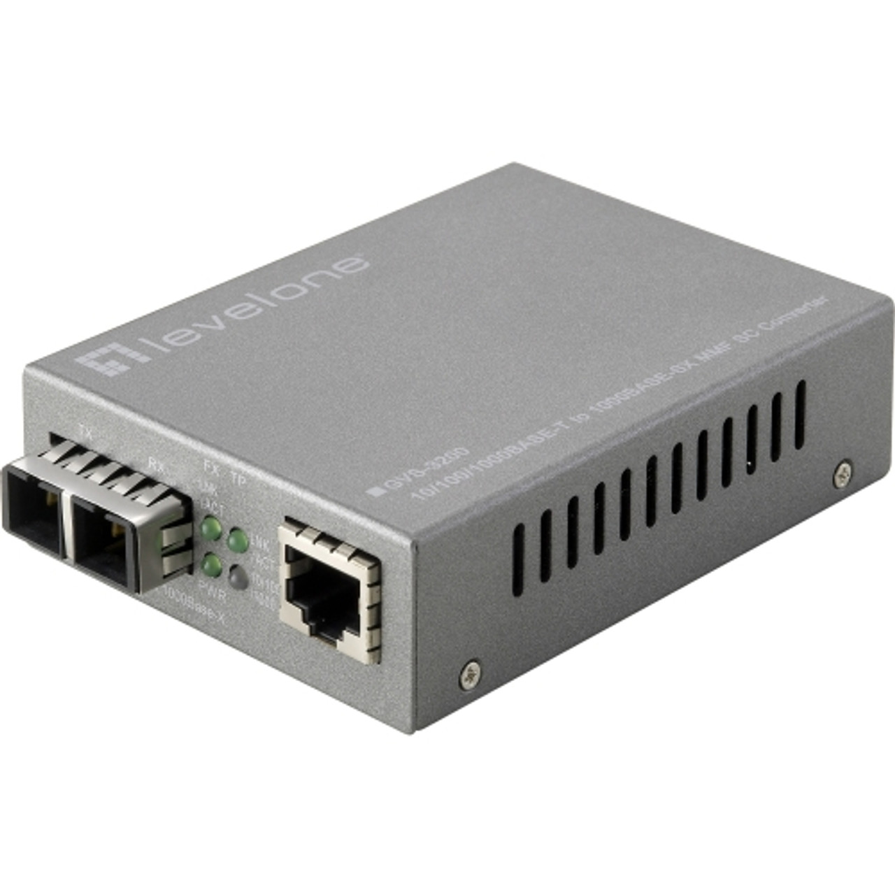 GVS-3200 LevelOne Web Smart 10/100/1000 Based-T to 1000SX MMF SC Media Converter, 550M Web Smart Media converter, 10/100/1000 Based-T to 1000SX MMF SC