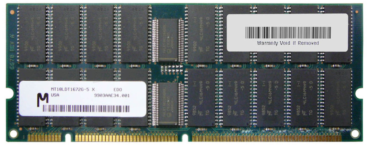 04K0083-PE Edge Memory 128MB EDO ECC 60ns 168-Pin DIMM Memory Module For IBM