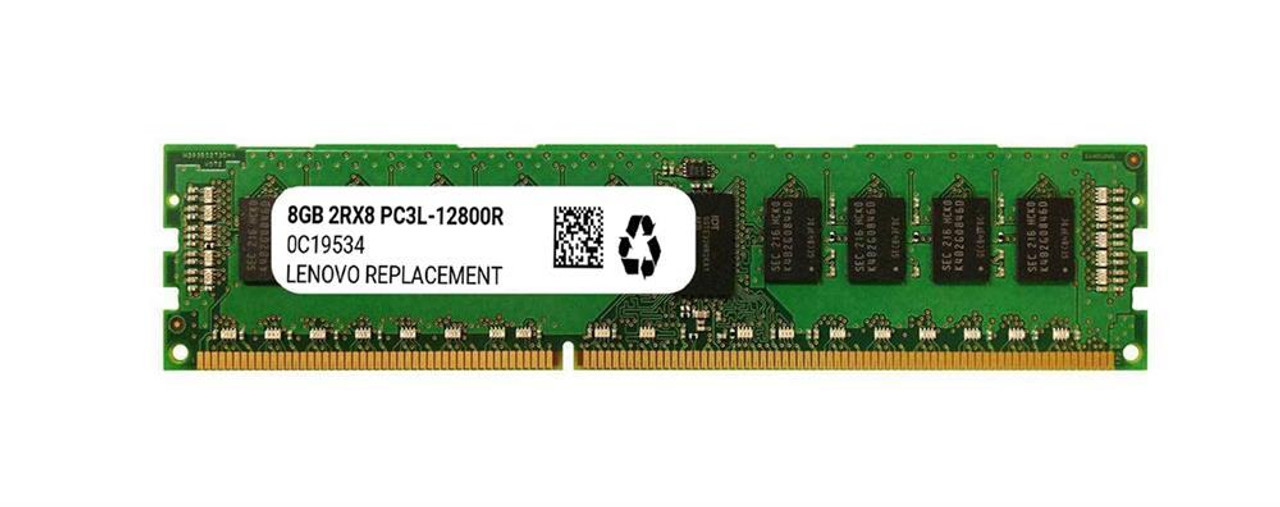 0C19534-01 Lenovo 8GB PC3-12800 DDR3-1600MHz ECC Registered CL11 240-Pin DIMM 1.35V Low Voltage Dual Rank Memory Module