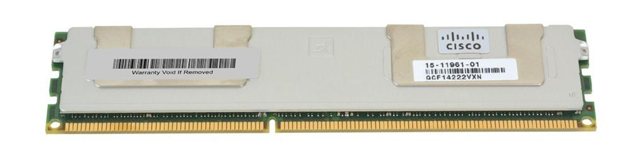 15-11961-01 Cisco 8GB PC3-10600 DDR3-1333MHz ECC Registered CL9 240-Pin DIMM Dual Rank Memory Module