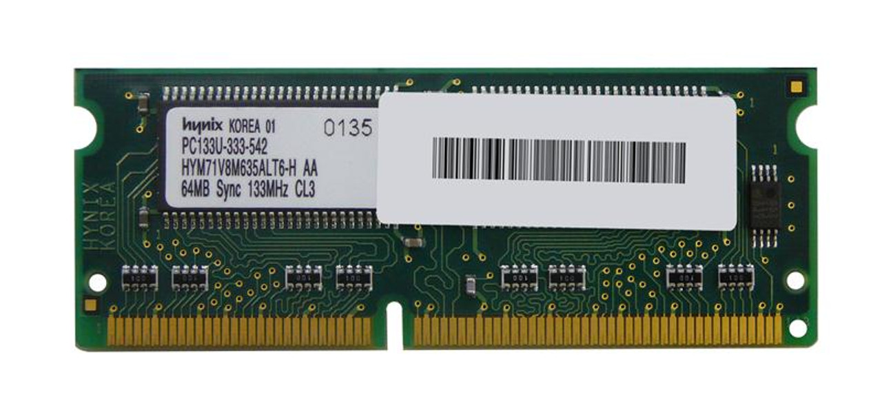 19K4651-PE Edge Memory 64MB PC133 133MHz non-ECC Unbuffered CL3 144-Pin SoDimm Dual Rank Memory Module for Thinkpad