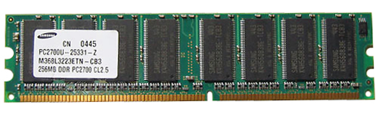 256MBDDR2700184 Memory Upgrades 256MB PC2700 DDR-333MHz non-ECC Unbuffered CL2.5 184-Pin DIMM 2.5V Memory Module