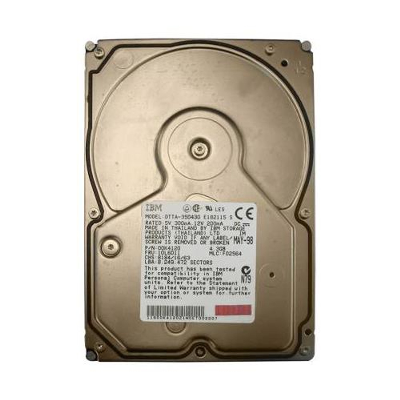 00K4120 IBM 4GB 5400RPM ATA 33 3.5 512KB Cache Deskstar Hard