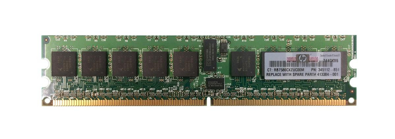 345112-851-3 HP Ram Module 512MB PC2-3200 DDR2-400MHz ECC Registered CL3 240-Pin DIMM Single Rank Memory Module