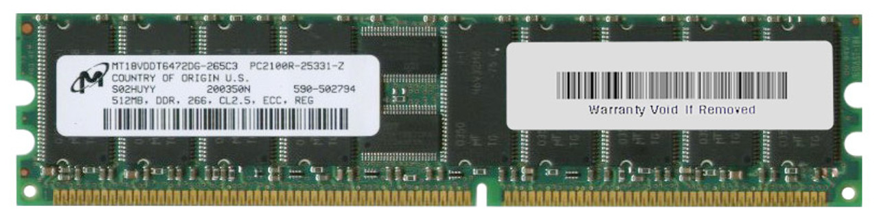 351108-B21-AA Memory Upgrades 512MB PC2100 DDR-266MHz Registered ECC CL2.5 184-Pin DIMM 2.5V Memory Module For IBM