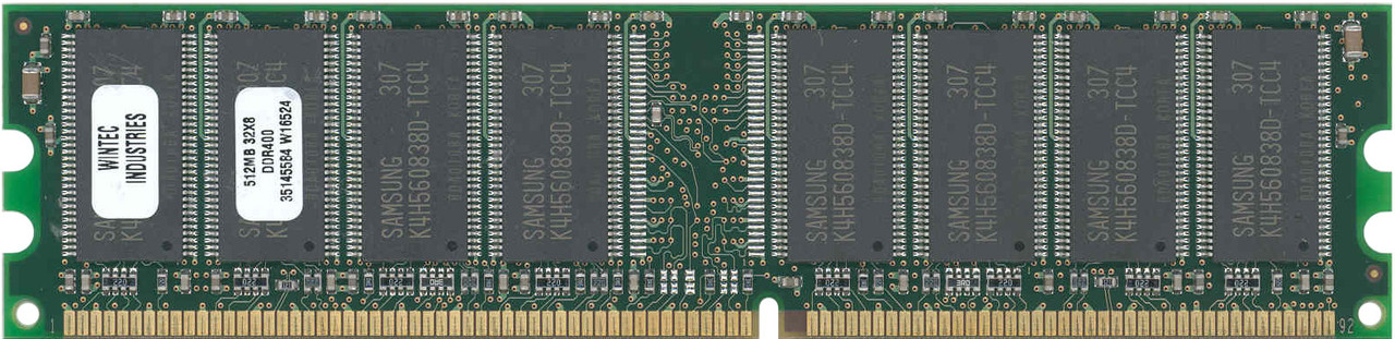 35145584 Wintec 512MB PC3200 DDR-400MHz non-ECC Unbuffered CL3 184-Pin DIMM Memory Module