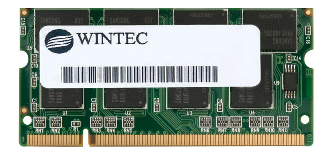 38235461 Wintec 256MB PC3200 DDR-400MHz non-ECC Unbuffered CL3 200-Pin SoDimm Memory Module