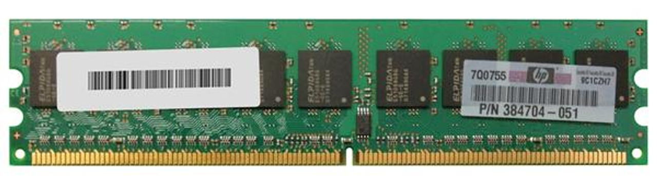 384704-051-06 HP 512MB PC2-5300 DDR2-667MHz ECC Unbuffered CL5 240-Pin DIMM Memory Module