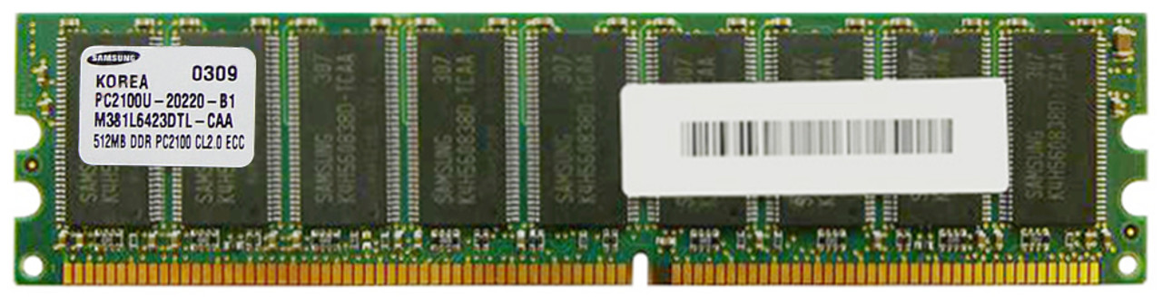 38L4040-PE Edge Memory 512MB PC2100 DDR-266MHz ECC Unbuffered CL2.5 184-Pin DIMM Memory Module