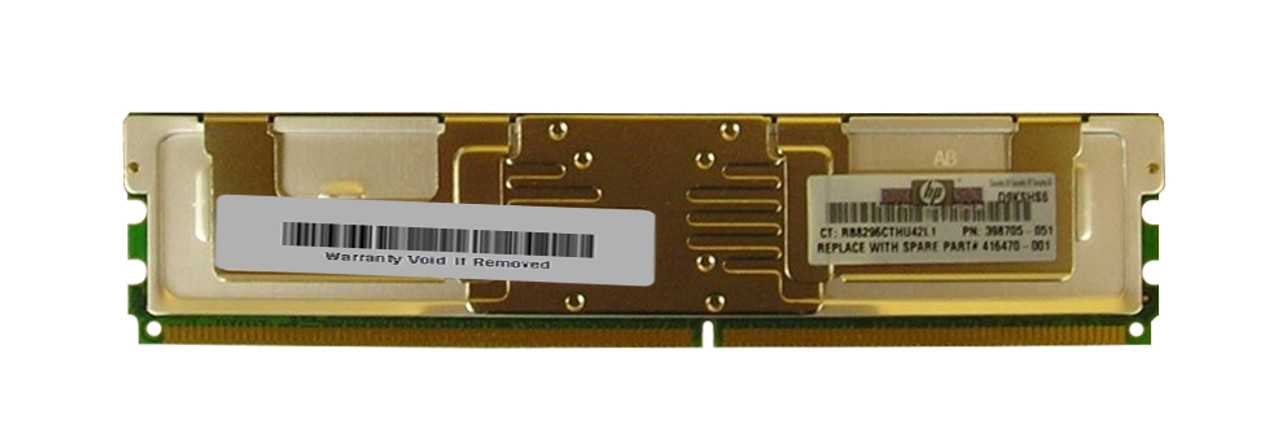 416470-001-08 HP 512MB PC2-5300 DDR2-667MHz ECC Fully Buffered CL5 240-Pin DIMM Single Rank Memory Module for ProLiant Servers