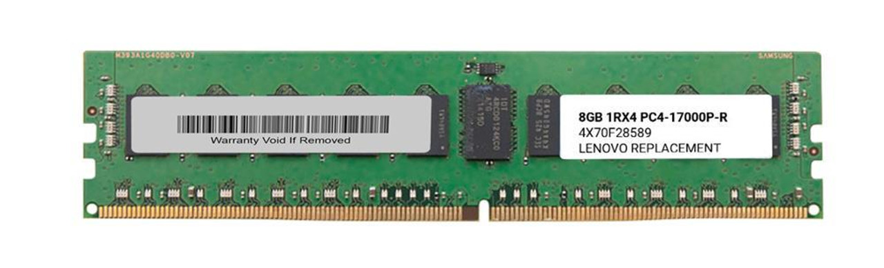 4X70F28589-06 Lenovo 8GB PC4-17000 DDR4-2133MHz Registered ECC CL15 288-Pin DIMM 1.2V Single Rank Memory Module