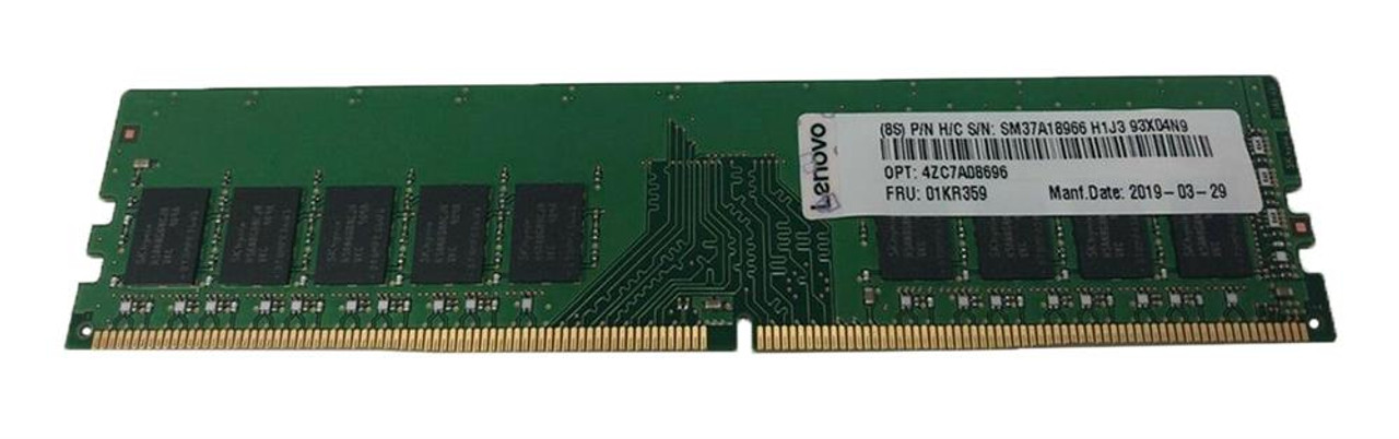 4ZC7A08696 Lenovo 8GB PC4-21300 DDR4-2666MHz ECC Unbuffered CL19 288-Pin DIMM 1.2V Single Rank Memory Module