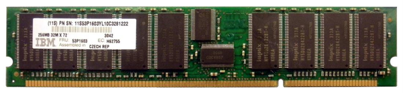 53P1603 IBM 256MB PC2100 DDR-266MHz Registered ECC CL2.5 208-Pin DIMM 2.5V Memory Module