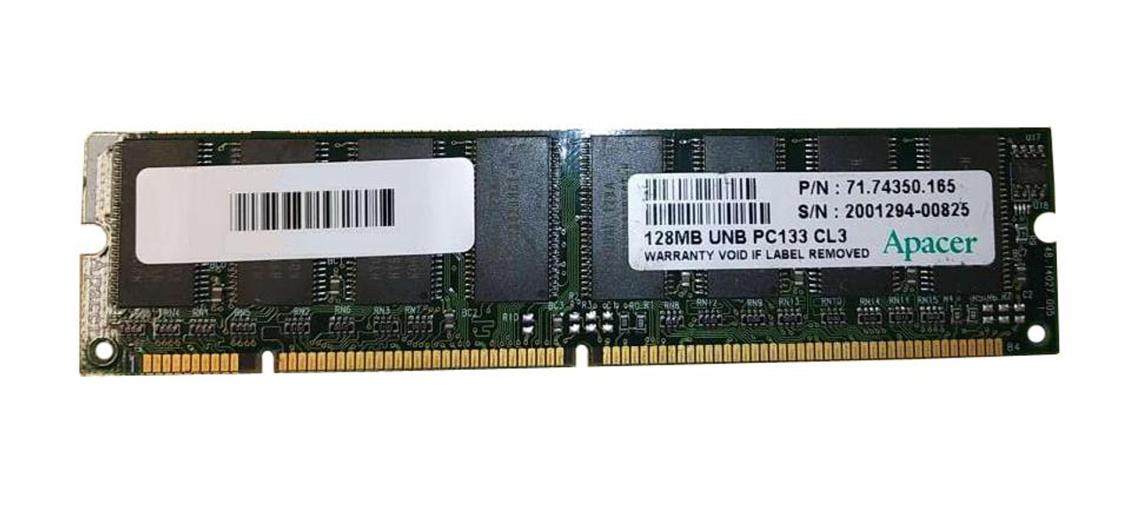 71.74350.165 Apacer 128MB PC133 133MHz non-ECC Unbuffered CL3 168-Pin DIMM Single Rank Memory Module