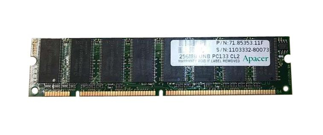 71.74353.11F Apacer 128MB PC133 133MHz non-ECC Unbuffered CL3 168-Pin DIMM Single Rank Memory Module