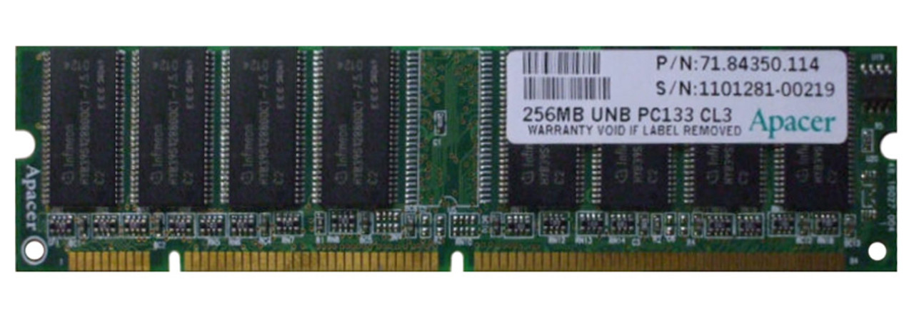 71.84350.114 Apacer 256MB PC133 133MHz non-ECC Unbuffered CL3 168-Pin DIMM Memory Module