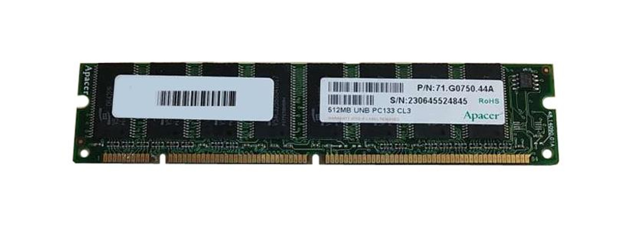 71.G0750.44A Apacer 512MB PC133 133MHz non-ECC Unbuffered CL3 168-Pin DIMM Memory Module