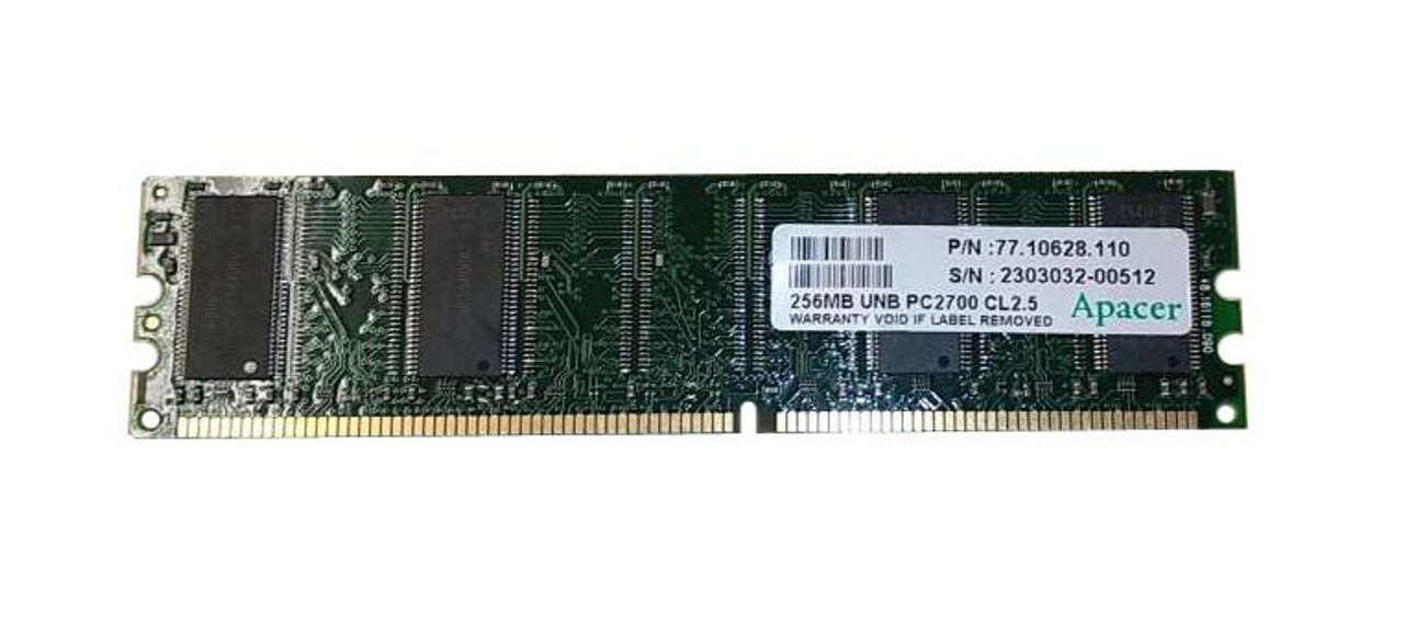 77.10628.110 Apacer 256MB PC2700 DDR-333MHz non-ECC Unbuffered CL2.5 184-Pin DIMM 2.5V Memory Module