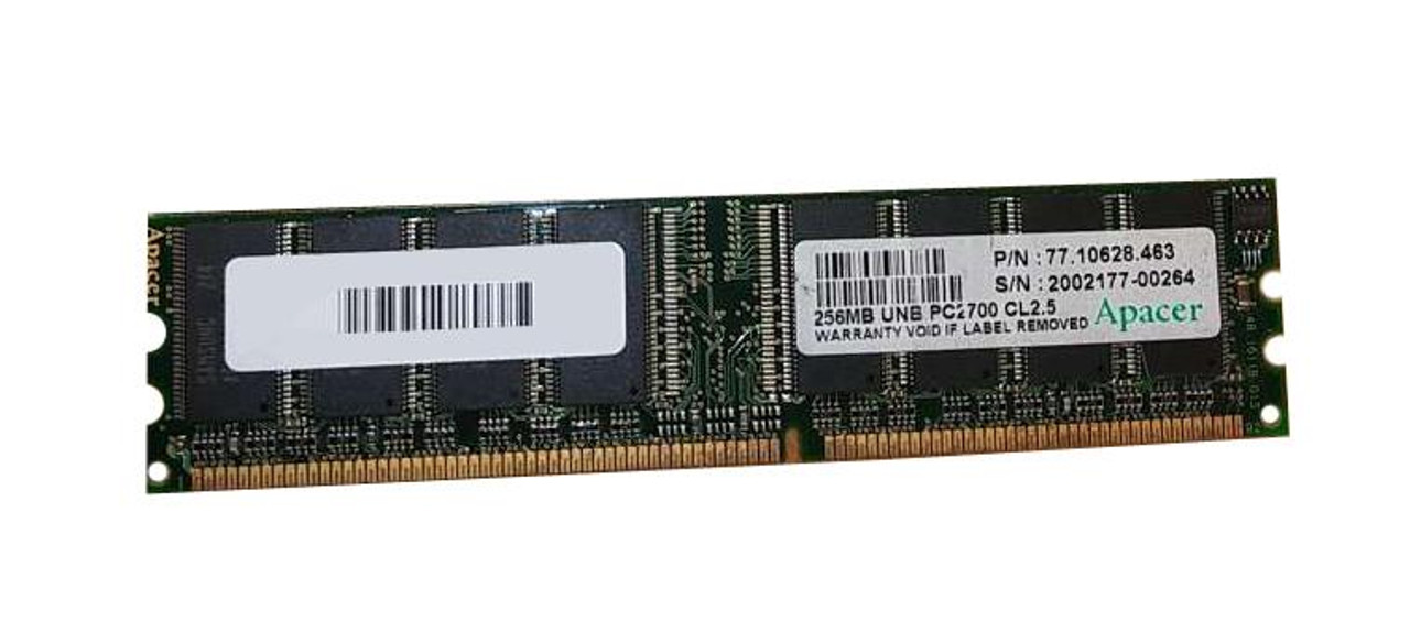 77.10628.463 Apacer 256MB PC2700 DDR-333MHz non-ECC Unbuffered CL2.5 184-Pin DIMM 2.5V Memory Module