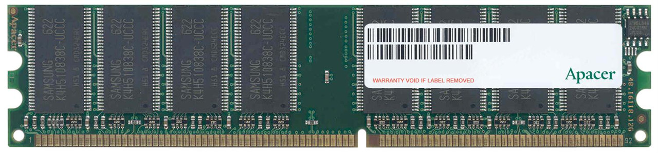 77.10738.464 Apacer 512MB PC2700 DDR-333MHz non-ECC Unbuffered CL2.5 184-Pin DIMM 2.5V Memory Module