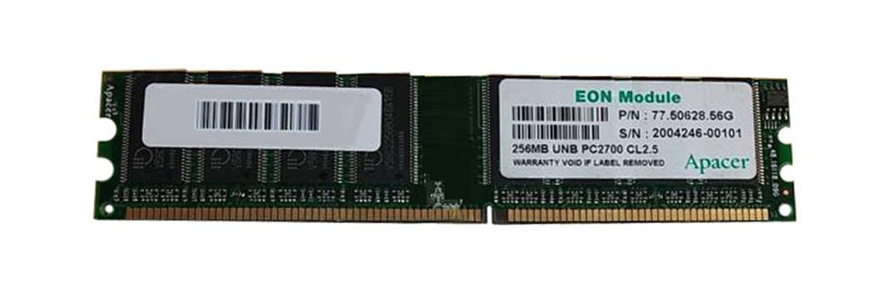 77.50628.56G Apacer 256MB PC2700 DDR-333MHz non-ECC Unbuffered CL2.5 184-Pin DIMM 2.5V Memory Module