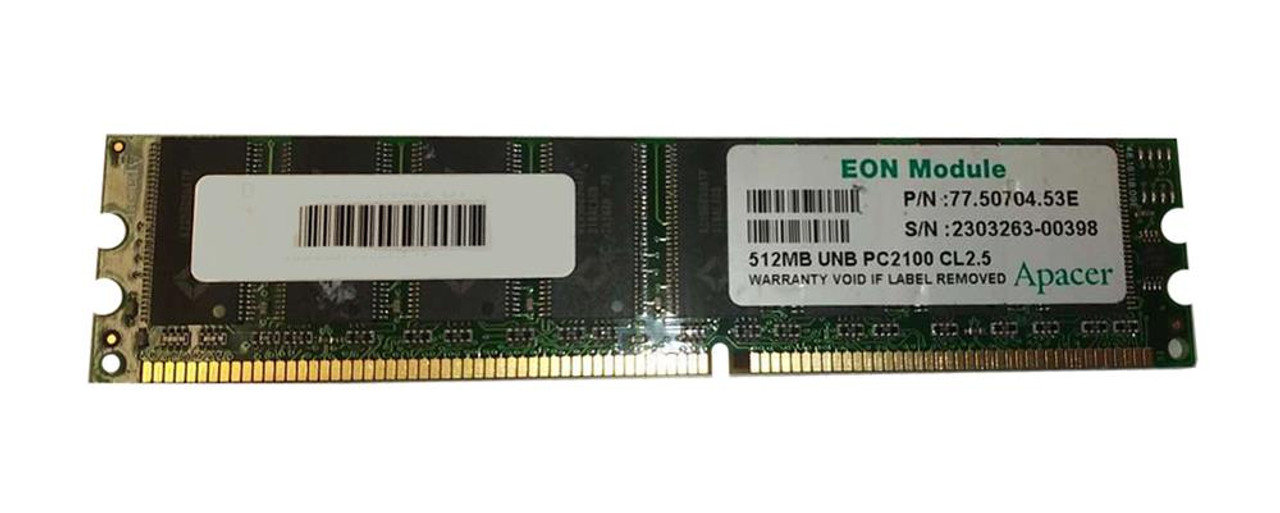 77.50704.53E Apacer 512MB PC2100 DDR-266MHz non-ECC Unbuffered CL2.5 184-Pin DIMM 2.5V Memory Module