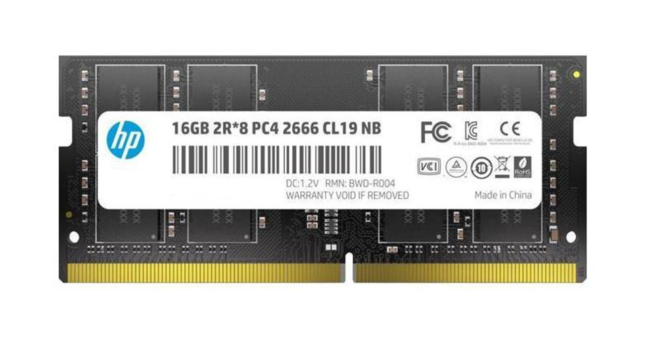 7EH99AA HP 16GB PC4-21300 DDR4-2666MHz non-ECC Unbuffered CL19 260-Pin SoDimm 1.2V Dual Rank Memory Module