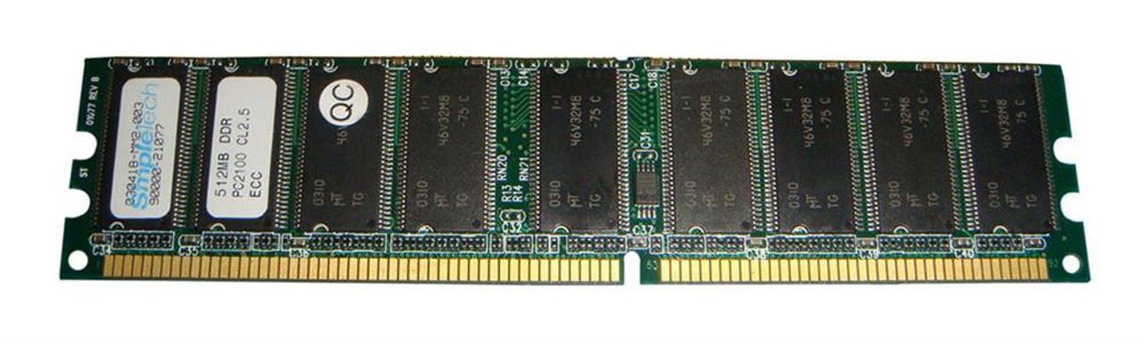 90000-20852-604 SimpleTech 512MB PC2100 DDR-266MHz Registered ECC CL2.5 184-Pin DIMM 2.5V Memory Module