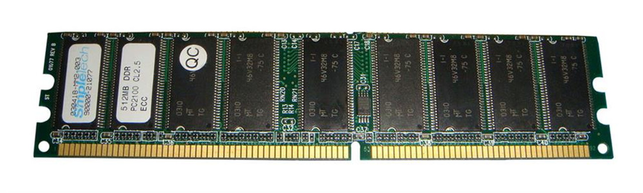 90000-21077-223 SimpleTech 512MB PC3200 DDR-400MHz non-ECC Unbuffered CL3 184-Pin DIMM Memory Module
