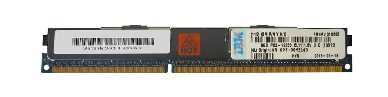 90Y3149-A1 IBM 8GB PC3-12800 DDR3-1600MHz ECC Registered CL11 240-Pin DIMM Very Low Profile (VLP) Dual Rank Memory Module