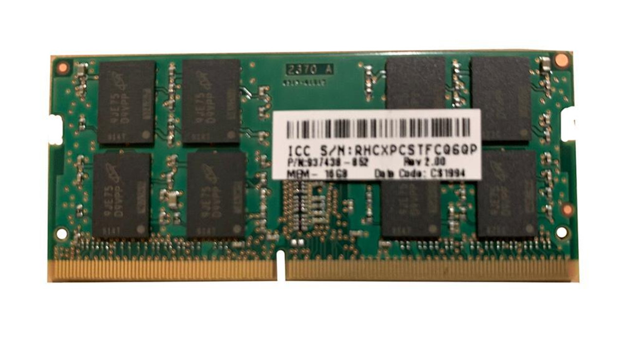 937438-850= HP 16GB PC4-21300 DDR4-2666MHz non-ECC Unbuffered CL19 260-Pin SoDimm 1.2V Dual Rank Memory Module