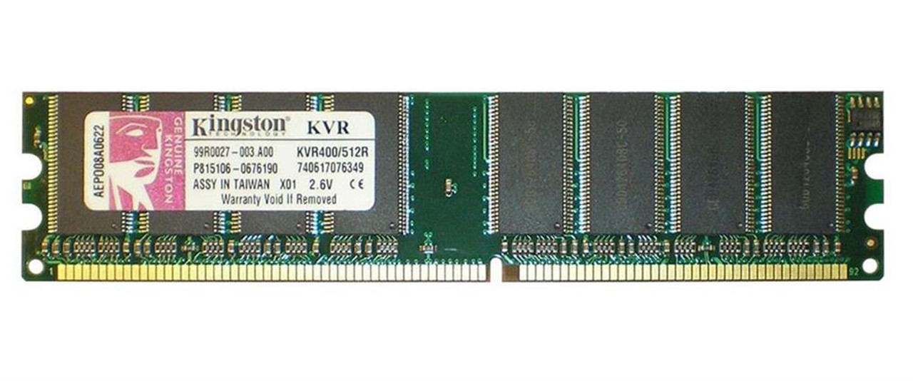 9930282-002.A00 Kingston 512MB Kit (2 x 256MB) PC3200 DDR-400MHz non-ECC Unbuffered CL3 184-Pin DIMM Memory