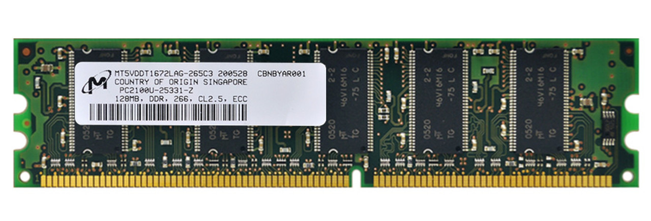 AADDR16X72PC2100 Memory Upgrades 128MB PC2100 DDR-266MHz ECC Unbuffered CL2.5 184-Pin DIMM Memory Module