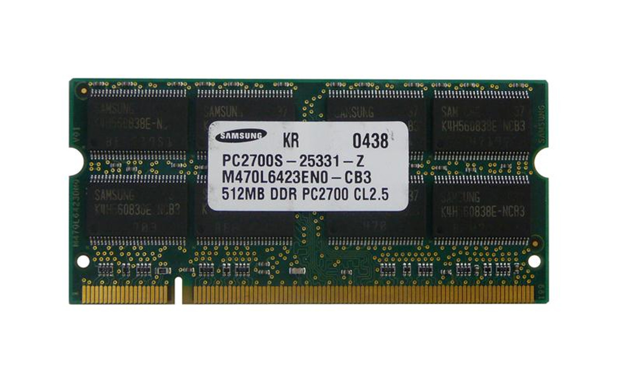 AADDR64X64SOD2700 Memory Upgrades 512MB PC2700 DDR-333MHz non-ECC Unbuffered CL2.5 200-Pin SoDimm Memory Module