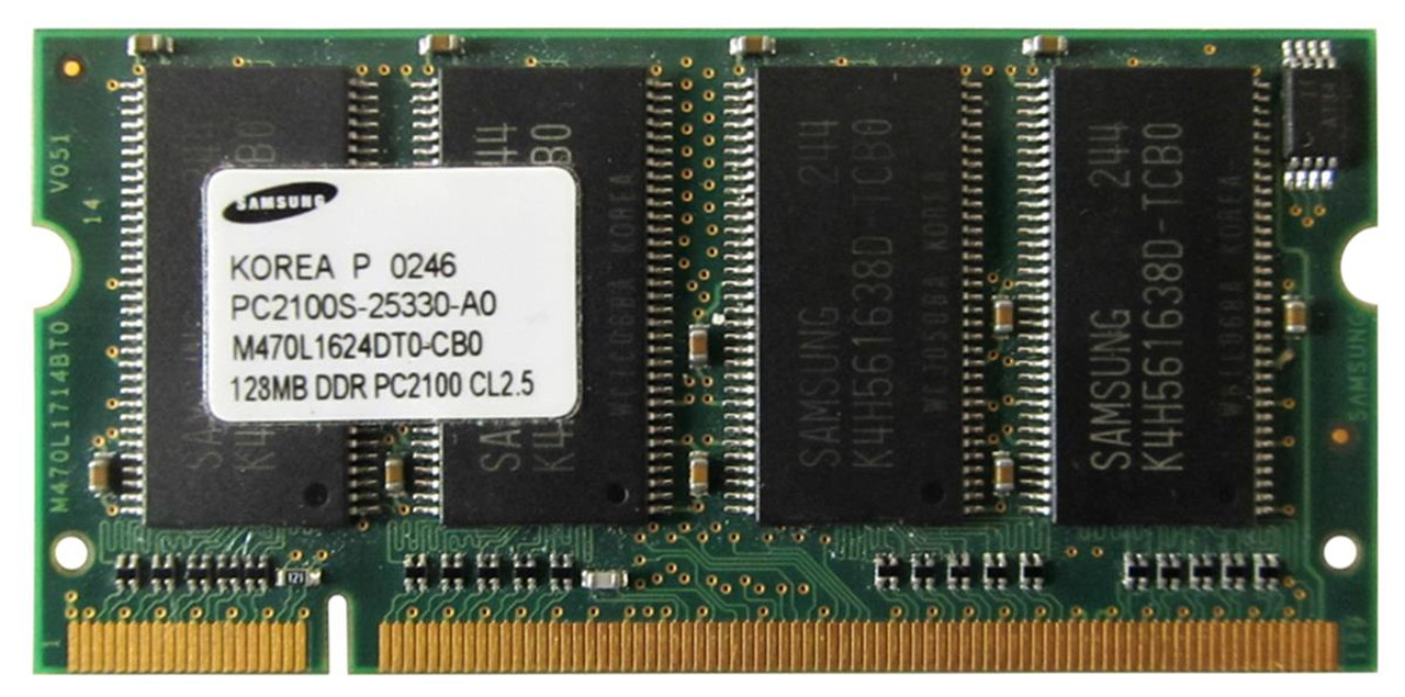 AAI1028 Memory Upgrades 128MB PC2100 DDR-266MHz non-ECC Unbuffered CL2.5 200-Pin SoDimm Memory Module