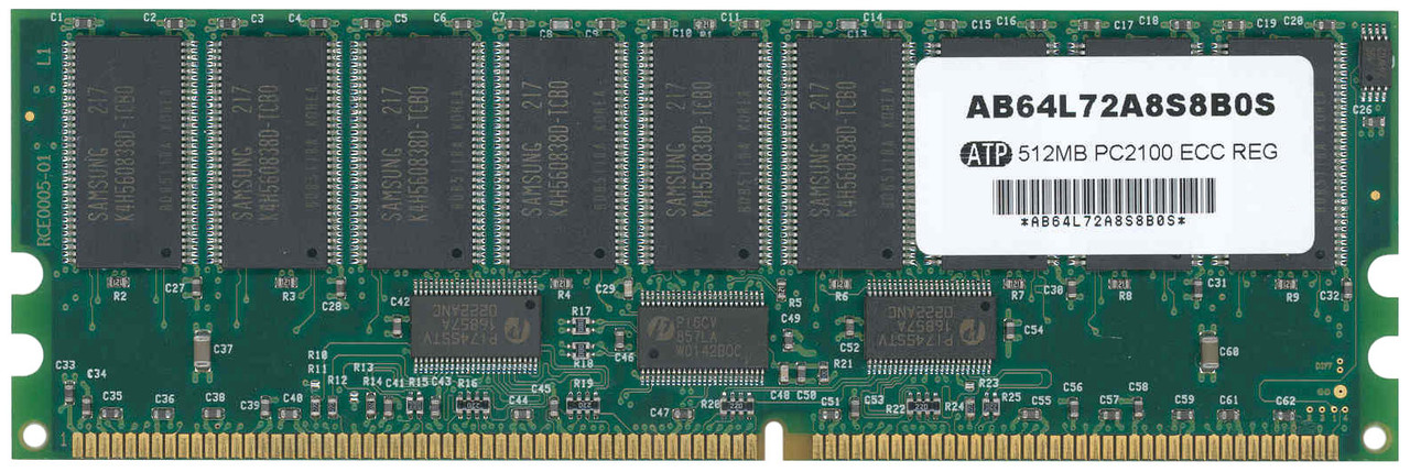 AB64L72A8S8B0S ATP 512MB PC2100 DDR-266MHz Registered ECC CL2.5 184-Pin DIMM 2.5V Memory Module