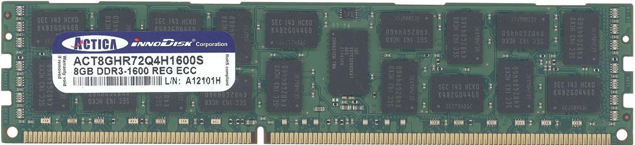 ACT8GHR72Q4H1600S ACTICA 8GB PC3-12800 DDR3-1600MHz ECC Registered CL11 240-Pin DIMM Dual Rank Memory Module