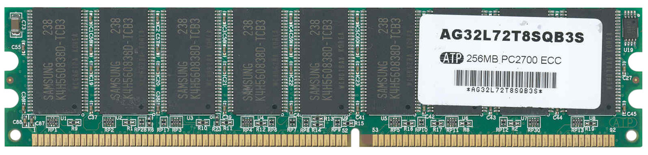 AG32L72T8SQB3S ATP 256MB PC2700 DDR-333MHz ECC Unbuffered CL2.5 184-Pin DIMM Memory Module