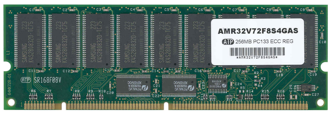 AMR32V72F8S4GAS ATP 256MB PC133 133MHz ECC Registered CL3 168-Pin DIMM Single Rank Memory Module