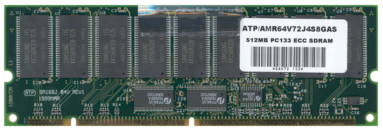 AMR64V72J4S8GAS ATP 512MB PC133 133MHz ECC Registered CL3 3.3V 168-Pin DIMM Memory Module